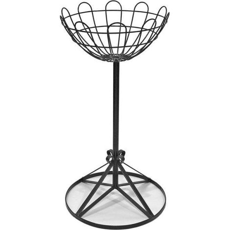 Plant Stand High Jardiniere Planter Steel Black Garden Pride (1/2)