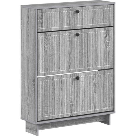 Shoe Cabinet EDE 78 x 24 x 103 cm Engineered Wood Grey Sonoma vidaXL (1/5)