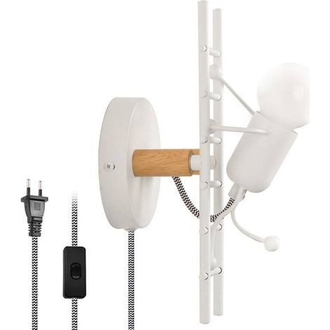 Aplique De Pared "Doll " - Con Interruptor Y Enchufe - E27 -