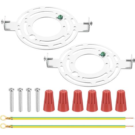 Kit Fixation Luminaire Universel - 2 Ensembles - Acier Galvanisé - Support 135mm - Pour Plafond et Mur - Argent (1/5)