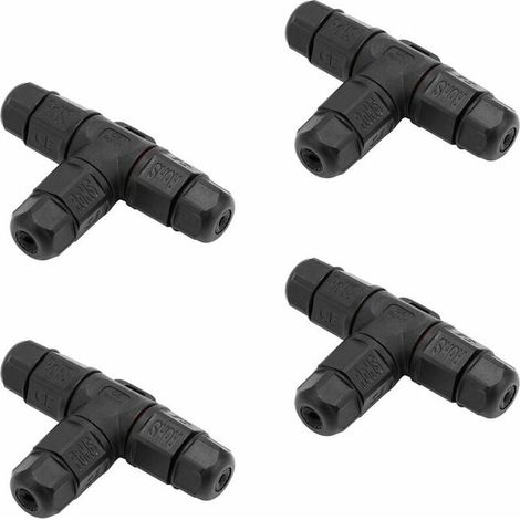 boîtes de jonction étanches IP55 Type T pour connexion de câbles exposés à l’humidité en extérieur - Connecteurs de câble à 3 pôles, Ø 5 mm - 10 mm (1/4)