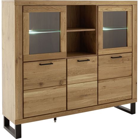 Buffet 5 Portes et 2 niches en chêne - GROMPO