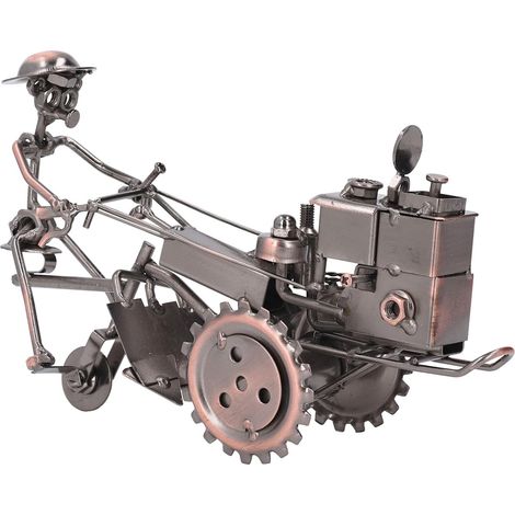 Metallic Tractor Sculpture, Vintage Tractor Model Metallic Tractor Sculpture Antique Vintage Home Decor Detailed Metal Tractor Model (Antique Bronze) (1/5)