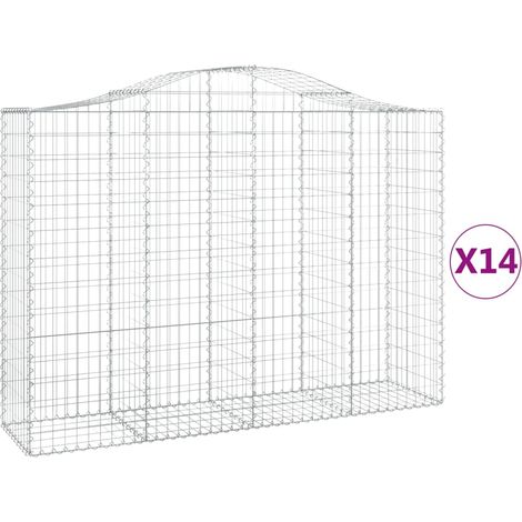 Maison Exclusive - Gabionen mit Hochbogen 14Stk. 200x50x140/160cm