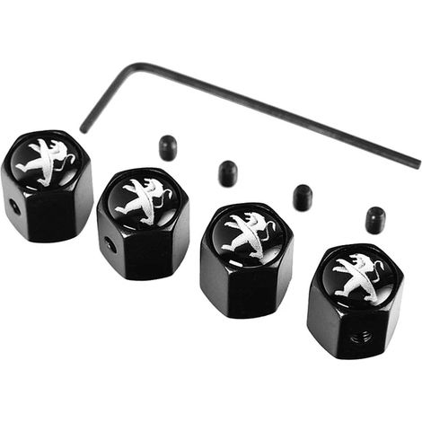 (F) Bouchons de valve antivol pour pneus de voiture compatibles avec Peugeot 206 307 2008 107 207 3008 408 306 406 4008 106 301 Landtrek RCZ 207CC 308 208 508 407 (1/5)