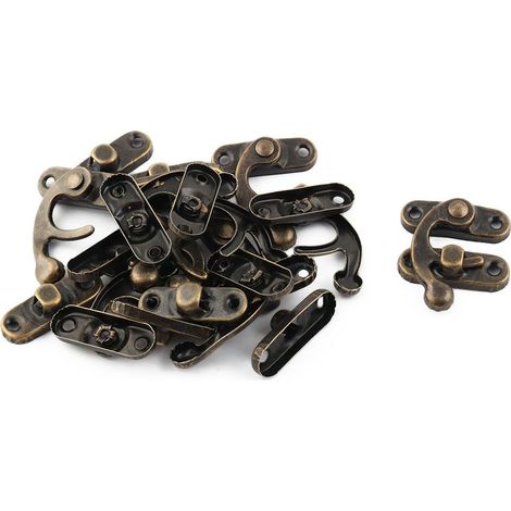 10 Stück Tasche Brust Koffer Schaukel Metall Verschluss Haspe Box Loquet Bronze Ton (1/5)