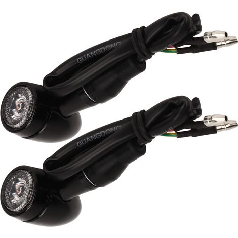 Feux de clignotants moto 1 paire, multifonction haute luminosité écoénergétique, feux stop remplacement Suzuki, 2 fils, ampoule jaune, signalisation LED (1/5)