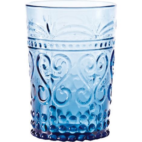 Zafferano Lot De 6 Verres Tumbler Collection Provenzale En Verre Coloré Turquoise Travaillés À La Main Avec Décor En Relief Pour Un Usage Quotidien (1/2)