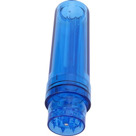 Moulin à épices bleu portable, broyeur d'herbes lavable et compact pour cuisine, design transparent et amovible. (1/5)