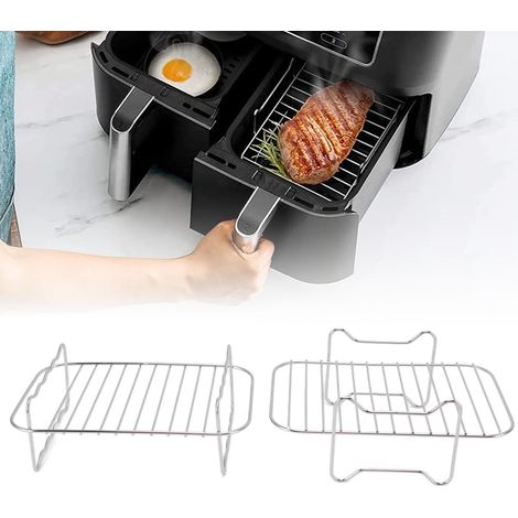 Grille friteuse avec racks barbecue 4 skewers rack déshydrateur clip anti-brûlure rack cuisson pour Ninja FOODi 8QT (1/5)