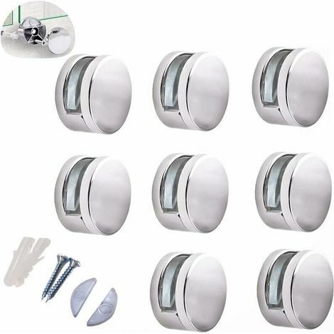 Miroir Clips support d'étagère en verre en alliage de zinc /Pour la fixation des miroirs en verre/8 pièces (1/5)
