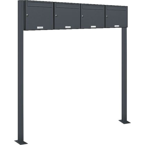 4er Standbriefkasten Anlage Freistehend RAL 7016 - Anthrazit (1/5)