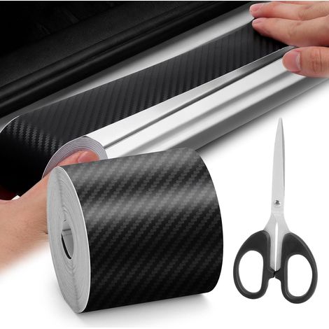 Film Carbone Voiture 5cm x 10m - Vinyle Adhésif 3D Carbone Noir Mat - Protection Auto Seuil de Porte, Pare-Chocs, Bord de Coffre, SUV, Pickup, DIY Tuning, Résistant à l’Eau et aux Rayures (1/5)