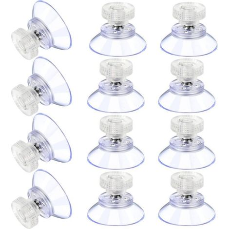 12 Grandes Ventouses Ventouses en Plastique Ventouse Anti-Collision Transparente en Caoutchouc Vis Écrou en Métal Ventouse Solide en PVC Transparent Remplacement avec Écrou de Vis (25M5-6) (1/5)