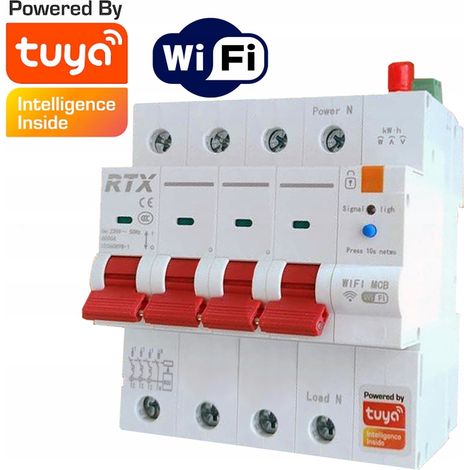 Fusible triphasé réglable 2-6 3A WiFi Tuya Mesure d'énergie (1/5)