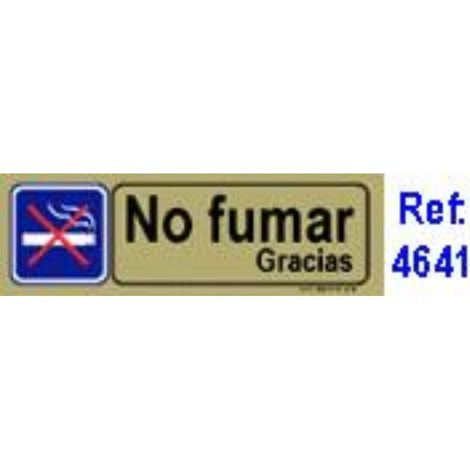 FPLUS baja placa adh.no fumar  pvc 53x165mm 4641 bl , baja placa adh.no fumar  pvc 53x165mm 4641 bl