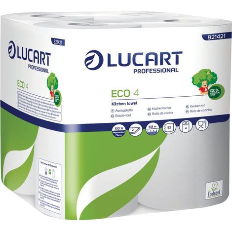 Pack mit 48 Küchenrollen 2-lagig 22,8 x 22,7 - Weiß CCA - Ecolabel - CRISTAL HYGIENE - PR214X2F (1/2)