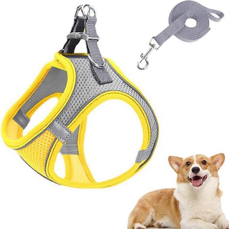 Gilet réfléchissant ajustable pour chiens de petite, moyenne et grande taille, avec attache avant et harnais rembourré - Modèle M-1 (1/5)