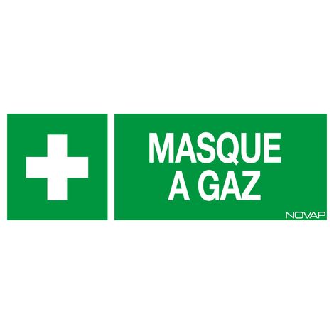 Panneau Masque à gaz avec logo - Rigide 330x120mm - 4140704