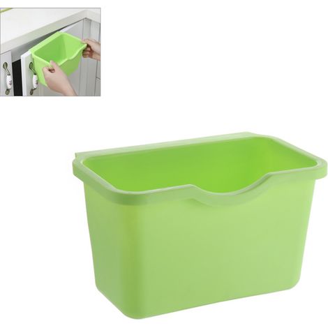 Poubelle suspendue pour porte de placard de cuisine, bac à déchets en plastique (1/5)