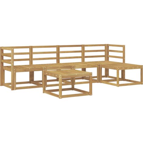 Outdoor Sofa Set 6 pcs White 59 x 59 x 37 cm Solid Acacia Wood vidaXL (1/5)
