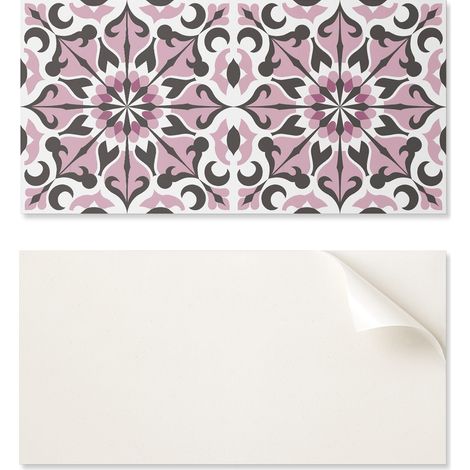 Panel de pared de vinilo autoadhesivo de 120x60 cm con estampado sim茅trico de plantas.