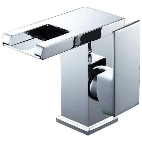 LED Badezimmer Waschbecken Wasserhahn Wasserfall Warmes und Kaltes Wasser (Silber) MUMU