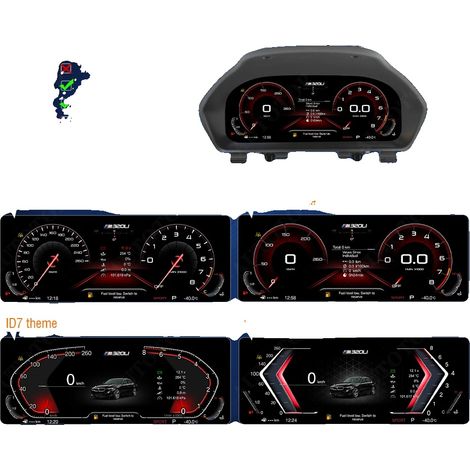 Tableau de bord numérique, CarPlay sans fil, Navigation en temps réel, Version standard (1/2)