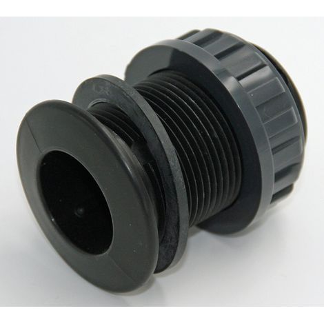 1 pouce, lot de 2 traversées de paroi en PVC pour raccord fileté, aquaponie, aquaculture. - jardiboutique