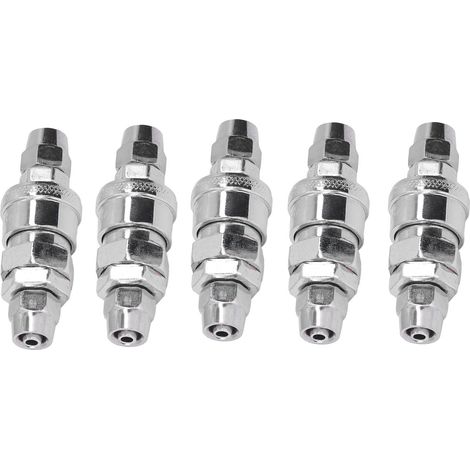 5 Kits de Raccords Pneumatiques Rapides en Acier Inoxydable avec Bouchons (5x8 Tube à Verrouillage SP+PP-20)