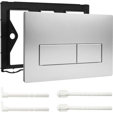 Plaque de commande wc suspendu, plaque de déclenchement wc à double chasse d’eau, compatible avec SIGMA01/20/21/30 UP300/320, 115.770.11.5, dimensions 245×164mm, argent mat (1/5)