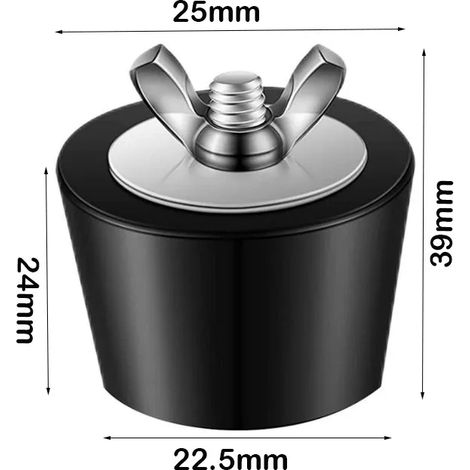Accessoires de piscine (25 mm) 1 pièce Bouchon d'hivernage de piscine en caoutchouc noir de haute qualité avec vis en acier inoxydable Bouchon d'expansion d'hiver noir Bouchons de piscine (1/5)