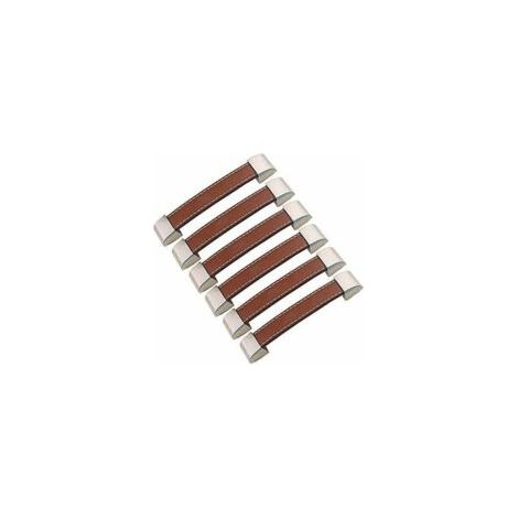 Tiradores de cuero para muebles ZVD, 6 unidades, estilo vintage, 128 mm, Ephé-Crezuo (1/4)