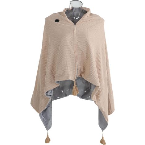 Couverture Chauffante Châle Portable, Châle Poncho Chauffant électrique USB avec 3 Réglages de Chauffage pour L'extérieur de la Maison (1/5)