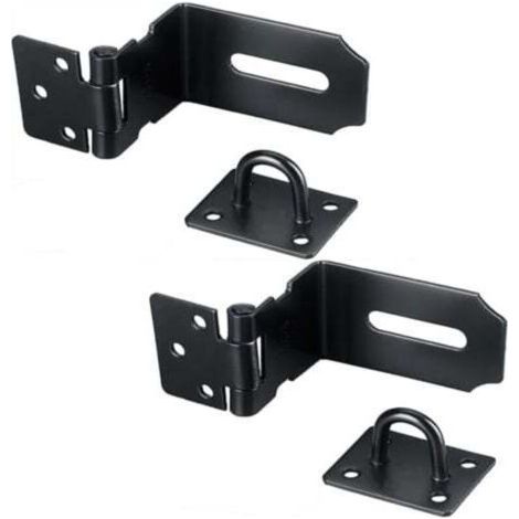 Loquet en acier inoxydable à 90 degrés, cadenas de sécurité de 5 pouces, convient aux chambres, garages et fenêtres, noir. (1/4)
