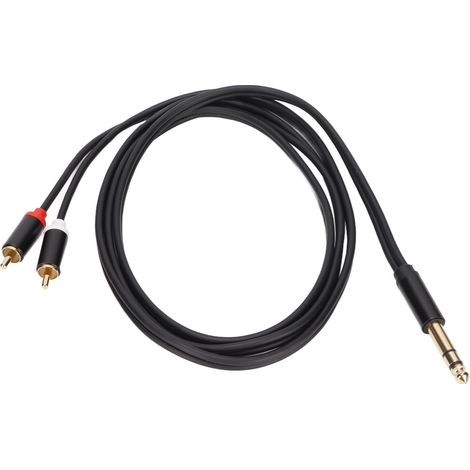 Câble 6.35mm vers 2 RCA Platine, Adaptateur Audio Stéréo 1/4 Pouce vers 2 RCA Mâle, Y Splitter 1,5m (1/5)