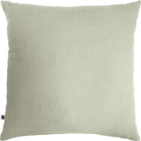Taie d'oreiller en double gaze de coton – 60 x 60 cm – Gaïa Vert d'eau