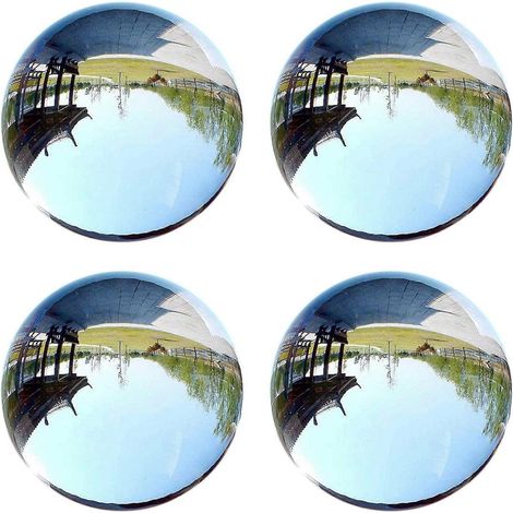 Quatre boules de cristal en verre transparent de 40 mm, boules de guérison, accessoires de photographie et cadeaux. (1/5)