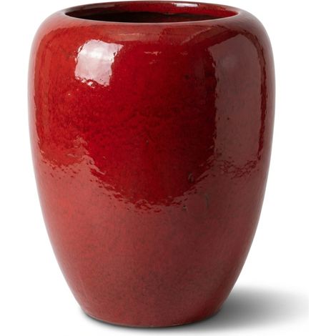 Provencelia Pflanzkübel Galilee Ø40 cm Höhe 50 cm frostbeständig, keramisch, handgefertigt, Tropenrot
