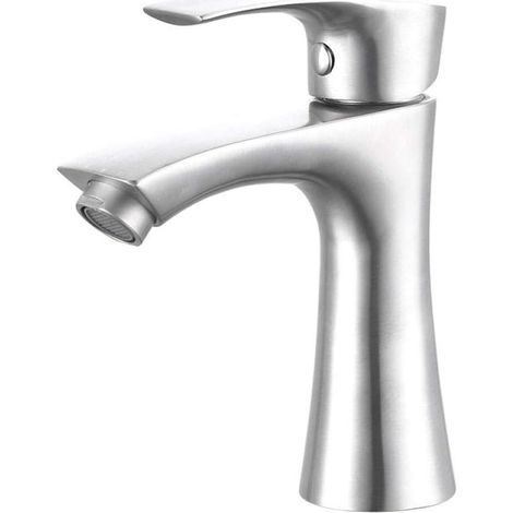 Edelstahlwaschbecken mit einem Kaltwasserhahn