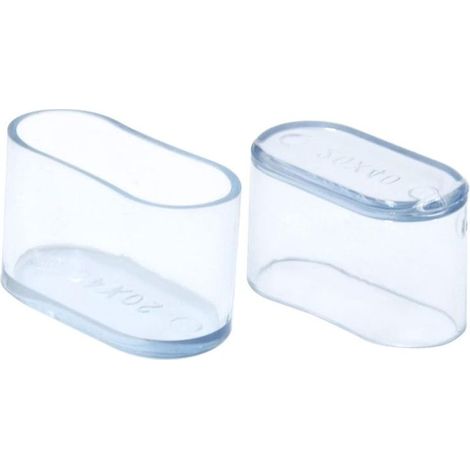 Tapones ovalados de PVC transparente - Paquete de 8 para patas de sillas y mesas (20 x 40 mm) (1/5)