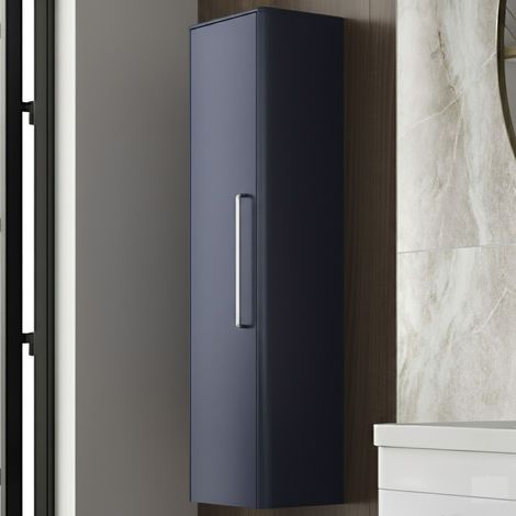 Vasari Stellar Indigo Blue Wall Hung Tall Cabinet Unit Bathroom Modern 1200x350 (1/4)