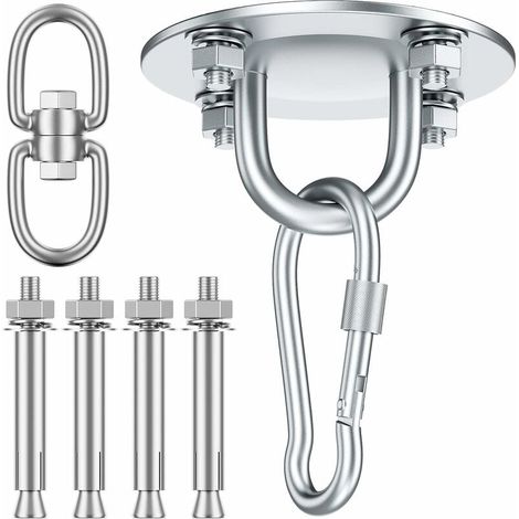 Gancio per soffitto Sedia sospesa Gancio girevole a 360°, staffa per esterni in acciaio inossidabile Fino a 500 kg per montaggio a soffitto Sedia sospesa Amaca Sacco da boxe 1 PZ 360°Ro (1/5)