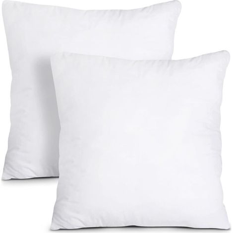 Coussins de garnissage 45 x 45 cm – Lot de 2 – Remplissage fibres de silicone souples – Confort optimal pour intérieur (1/5)