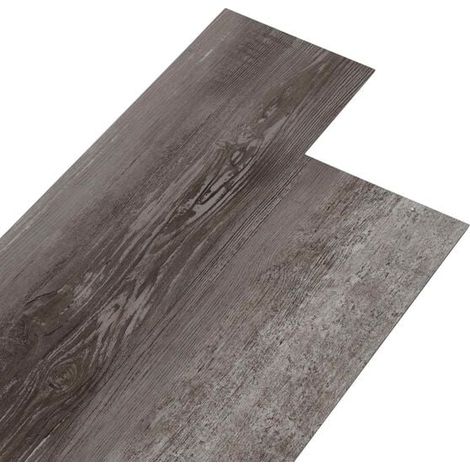 Bandes de revêtement de sol auto-adhésives, 32 pièces, motif grain de bois rayé, 4,46 mètres carrés, matériau PVC.