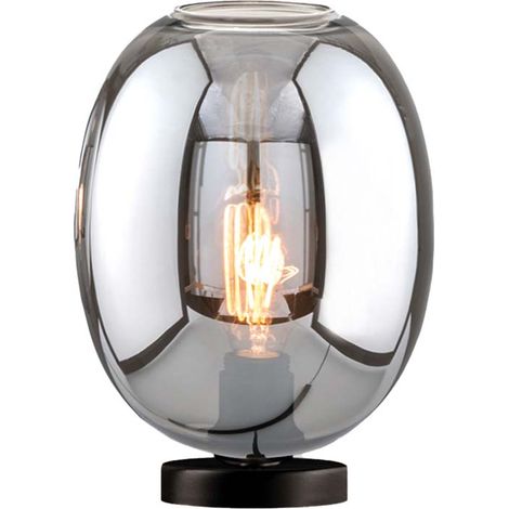 Lampe de table, lampe d'appoint, lampe de chevet, lampe de chambre, noir, H 27 cm (1/4)