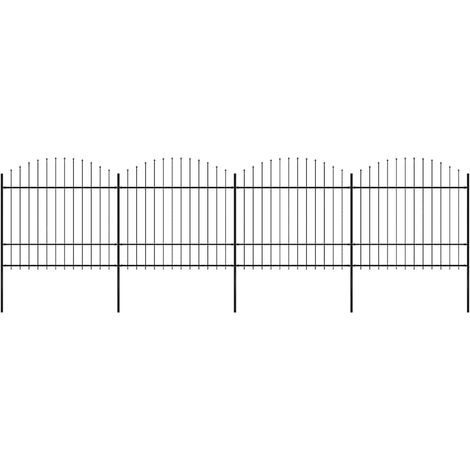 vidaXL Garden Fence with Spear Top Steel 671x175 cm Black (1/5)