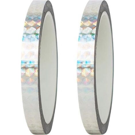 2 Rollen 15 mm x 50 m Deko-Klebeband, für Heimwerken, Basteln, Verpacken, Dekorieren, Hochzeit, Silber (1/5)
