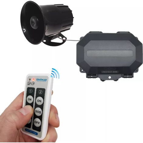 Kit panique robuste sans fil 800m avec sirène 118dB 6 tons et télécommande SOS (PROTECT 800)