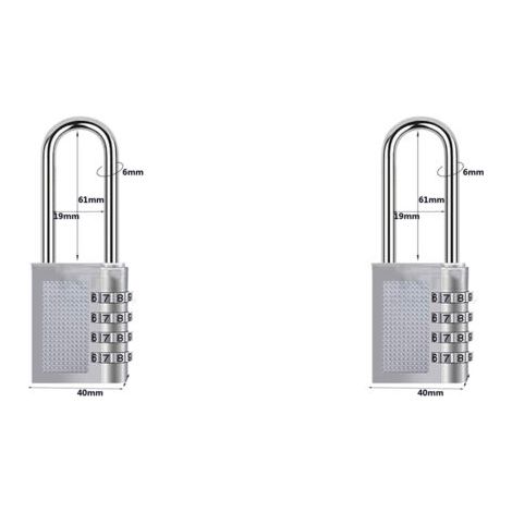 [2 Pièces] 4-Digit Cadenas à Combinaison, Serrure Combinée Imperméabiliser, Métal étanche et Fermoir Combiné en Acier Plaqué (17B-L blanc électrique) (1/5)